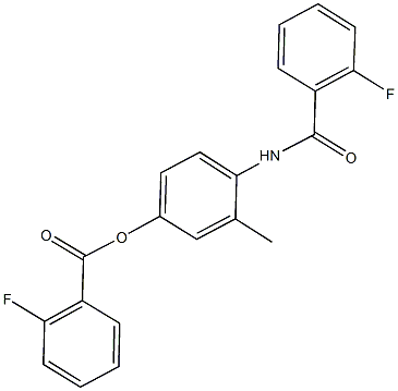 4-[(2-fluorobenzoyl)amino]-3-methylphenyl 2-fluorobenzoate 구조식 이미지