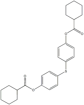 4-({4-[(cyclohexylcarbonyl)oxy]phenyl}sulfanyl)phenyl cyclohexanecarboxylate Structure