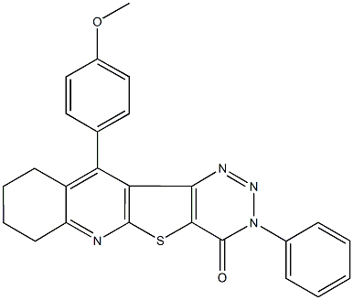 11-(4-methoxyphenyl)-3-phenyl-7,8,9,10-tetrahydro[1,2,3]triazino[4',5':4,5]thieno[2,3-b]quinolin-4(3H)-one 구조식 이미지