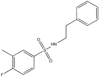 4-fluoro-3-methyl-N-(2-phenylethyl)benzenesulfonamide 구조식 이미지