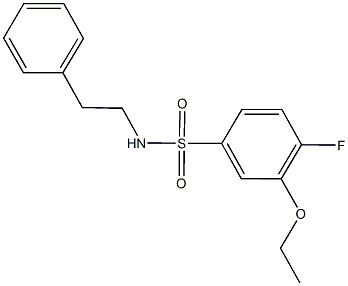3-ethoxy-4-fluoro-N-(2-phenylethyl)benzenesulfonamide 구조식 이미지