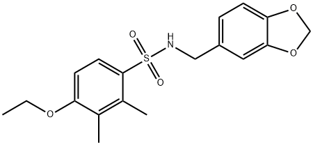 N-(1,3-benzodioxol-5-ylmethyl)-4-ethoxy-2,3-dimethylbenzenesulfonamide Structure