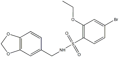 N-(1,3-benzodioxol-5-ylmethyl)-4-bromo-2-ethoxybenzenesulfonamide 구조식 이미지