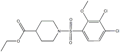 ethyl 1-[(3,4-dichloro-2-methoxyphenyl)sulfonyl]-4-piperidinecarboxylate Structure