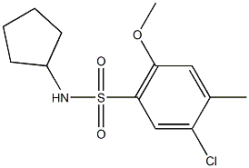 5-chloro-N-cyclopentyl-2-methoxy-4-methylbenzenesulfonamide 구조식 이미지