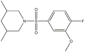 1-[(4-fluoro-3-methoxyphenyl)sulfonyl]-3,5-dimethylpiperidine 구조식 이미지