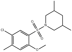 4-chloro-2-[(3,5-dimethyl-1-piperidinyl)sulfonyl]-5-methylphenyl methyl ether Structure