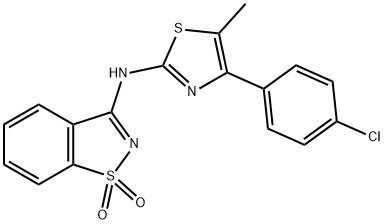 N-[4-(4-chlorophenyl)-5-methyl-1,3-thiazol-2-yl]-N-(1,1-dioxido-1,2-benzisothiazol-3-yl)amine 구조식 이미지