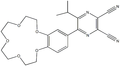 5-isopropyl-6-(2,3,5,6,8,9,11,12-octahydro-1,4,7,10,13-benzopentaoxacyclopentadecin-15-yl)-2,3-pyrazinedicarbonitrile 구조식 이미지