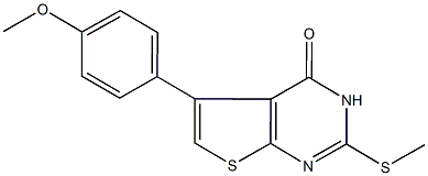 5-(4-methoxyphenyl)-2-(methylsulfanyl)thieno[2,3-d]pyrimidin-4(3H)-one 구조식 이미지