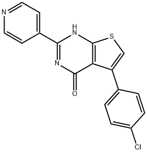 5-(4-chlorophenyl)-2-(4-pyridinyl)thieno[2,3-d]pyrimidin-4(3H)-one Structure