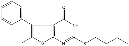 2-(butylsulfanyl)-6-methyl-5-phenylthieno[2,3-d]pyrimidin-4(3H)-one Structure