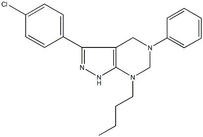 7-butyl-3-(4-chlorophenyl)-5-phenyl-4,5,6,7-tetrahydro-1H-pyrazolo[3,4-d]pyrimidine Structure