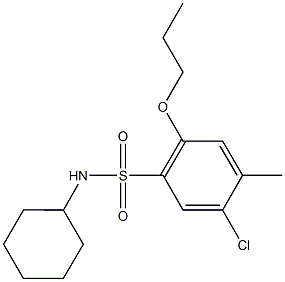 5-chloro-N-cyclohexyl-4-methyl-2-propoxybenzenesulfonamide Structure