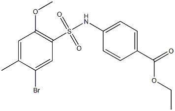 ethyl 4-{[(5-bromo-2-methoxy-4-methylphenyl)sulfonyl]amino}benzoate 구조식 이미지