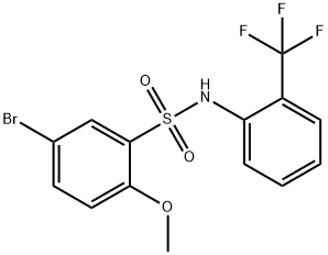 5-bromo-2-methoxy-N-[2-(trifluoromethyl)phenyl]benzenesulfonamide 구조식 이미지