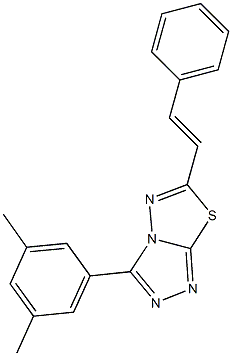 3-(3,5-dimethylphenyl)-6-(2-phenylvinyl)[1,2,4]triazolo[3,4-b][1,3,4]thiadiazole 구조식 이미지