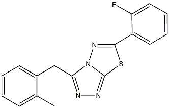 6-(2-fluorophenyl)-3-(2-methylbenzyl)[1,2,4]triazolo[3,4-b][1,3,4]thiadiazole 구조식 이미지