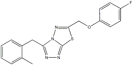 6-[(4-fluorophenoxy)methyl]-3-(2-methylbenzyl)[1,2,4]triazolo[3,4-b][1,3,4]thiadiazole 구조식 이미지