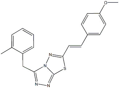 6-[2-(4-methoxyphenyl)vinyl]-3-(2-methylbenzyl)[1,2,4]triazolo[3,4-b][1,3,4]thiadiazole 구조식 이미지