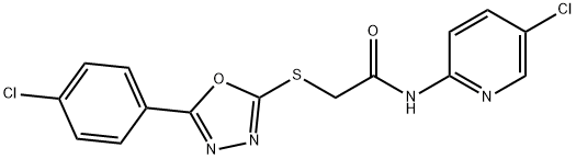 2-{[5-(4-chlorophenyl)-1,3,4-oxadiazol-2-yl]sulfanyl}-N-(5-chloro-2-pyridinyl)acetamide Structure