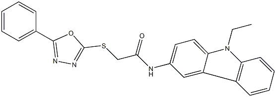 N-(9-ethyl-9H-carbazol-3-yl)-2-[(5-phenyl-1,3,4-oxadiazol-2-yl)sulfanyl]acetamide Structure