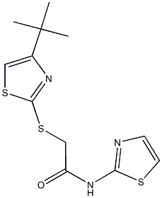 2-[(4-tert-butyl-1,3-thiazol-2-yl)sulfanyl]-N-(1,3-thiazol-2-yl)acetamide Structure