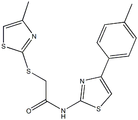 N-[4-(4-methylphenyl)-1,3-thiazol-2-yl]-2-[(4-methyl-1,3-thiazol-2-yl)sulfanyl]acetamide Structure