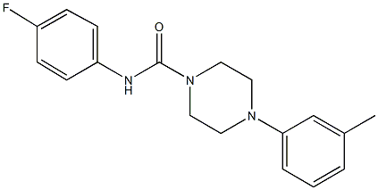 N-(4-fluorophenyl)-4-(3-methylphenyl)-1-piperazinecarboxamide 구조식 이미지