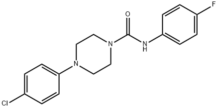 4-(4-chlorophenyl)-N-(4-fluorophenyl)-1-piperazinecarboxamide Structure