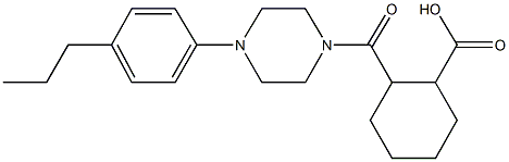 2-{[4-(4-propylphenyl)-1-piperazinyl]carbonyl}cyclohexanecarboxylic acid Structure