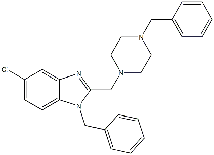 1-benzyl-2-[(4-benzyl-1-piperazinyl)methyl]-5-chloro-1H-benzimidazole Structure