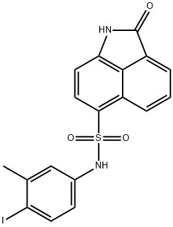 N-(4-iodo-3-methylphenyl)-2-oxo-1,2-dihydrobenzo[cd]indole-6-sulfonamide 구조식 이미지