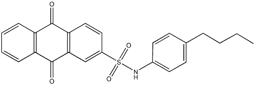 N-(4-butylphenyl)-9,10-dioxo-9,10-dihydro-2-anthracenesulfonamide 구조식 이미지