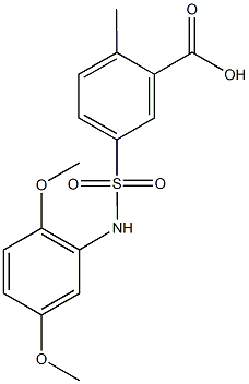 5-[(2,5-dimethoxyanilino)sulfonyl]-2-methylbenzoic acid Structure