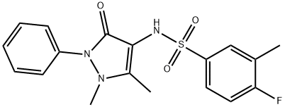 N-(1,5-dimethyl-3-oxo-2-phenyl-2,3-dihydro-1H-pyrazol-4-yl)-4-fluoro-3-methylbenzenesulfonamide 구조식 이미지