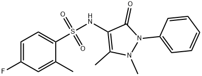 N-(1,5-dimethyl-3-oxo-2-phenyl-2,3-dihydro-1H-pyrazol-4-yl)-4-fluoro-2-methylbenzenesulfonamide 구조식 이미지