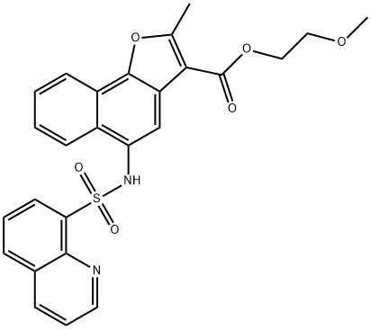 2-methoxyethyl 2-methyl-5-[(8-quinolinylsulfonyl)amino]naphtho[1,2-b]furan-3-carboxylate 구조식 이미지