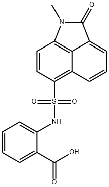 2-{[(1-methyl-2-oxo-1,2-dihydrobenzo[cd]indol-6-yl)sulfonyl]amino}benzoic acid Structure