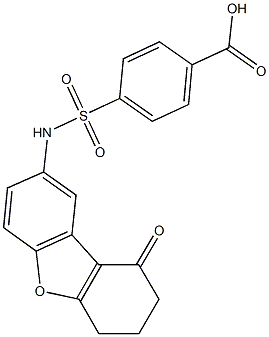 4-{[(9-oxo-6,7,8,9-tetrahydrodibenzo[b,d]furan-2-yl)amino]sulfonyl}benzoic acid 구조식 이미지