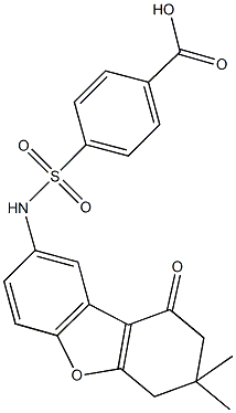 4-{[(7,7-dimethyl-9-oxo-6,7,8,9-tetrahydrodibenzo[b,d]furan-2-yl)amino]sulfonyl}benzoic acid Structure