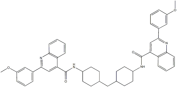 2-(3-methoxyphenyl)-N-(4-{[4-({[2-(3-methoxyphenyl)-4-quinolinyl]carbonyl}amino)cyclohexyl]methyl}cyclohexyl)-4-quinolinecarboxamide Structure