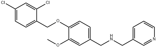 N-{4-[(2,4-dichlorobenzyl)oxy]-3-methoxybenzyl}-N-(3-pyridinylmethyl)amine 구조식 이미지