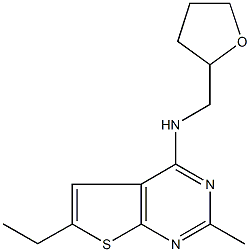 N-(6-ethyl-2-methylthieno[2,3-d]pyrimidin-4-yl)-N-(tetrahydro-2-furanylmethyl)amine 구조식 이미지