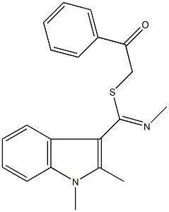 2-oxo-2-phenylethyl N,1,2-trimethyl-1H-indole-3-carbimidothioate 구조식 이미지