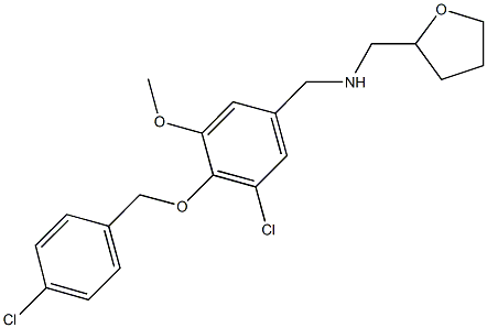 N-{3-chloro-4-[(4-chlorobenzyl)oxy]-5-methoxybenzyl}-N-(tetrahydro-2-furanylmethyl)amine Structure