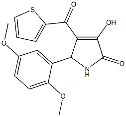 5-(2,5-dimethoxyphenyl)-3-hydroxy-4-(2-thienylcarbonyl)-1,5-dihydro-2H-pyrrol-2-one 구조식 이미지