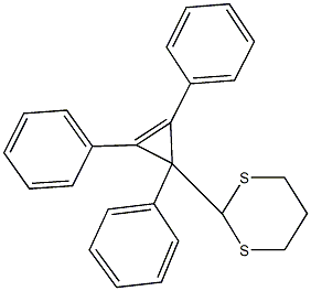 2-(1,2,3-triphenyl-2-cyclopropen-1-yl)-1,3-dithiane Structure