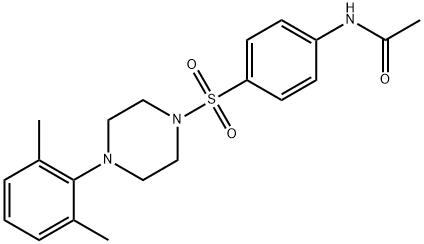 N-(4-{[4-(2,6-dimethylphenyl)-1-piperazinyl]sulfonyl}phenyl)acetamide 구조식 이미지