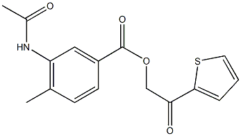 2-oxo-2-(2-thienyl)ethyl 3-(acetylamino)-4-methylbenzoate 구조식 이미지